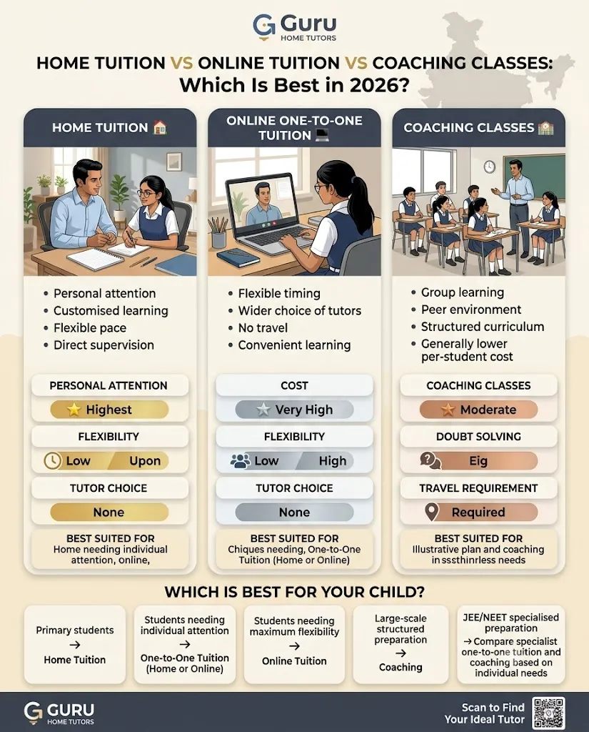 home tuition vs online tuition vs coaching classes
